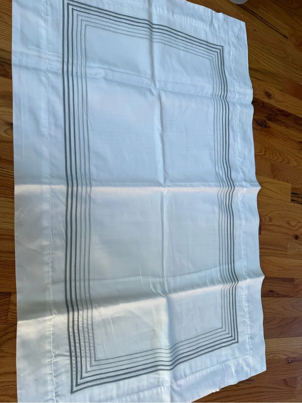 DEA made in Italy king size pillow Sham, white with  gray embroidered